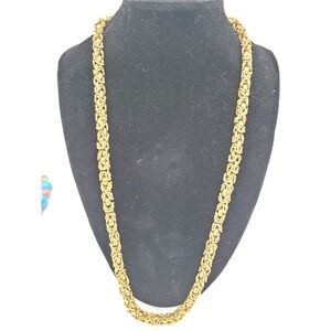 Vintage Monet 24" Byzantine Gold Tone Necklace Stunning